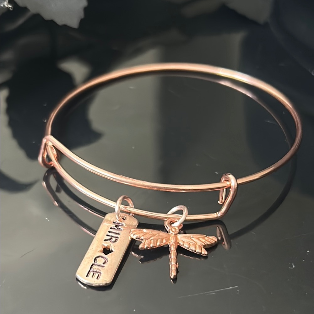 Rose Gold Dragonfly Charm Bracelet Handmade